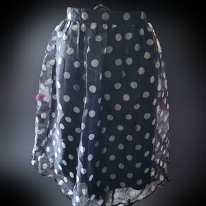 Black And White Knee-Length Skirt for Casual Wear